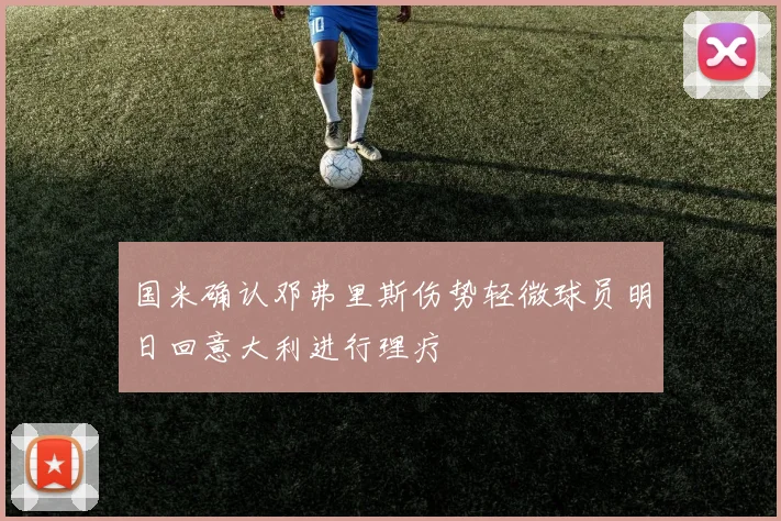 国米确认邓弗里斯伤势轻微球员明日回意大利进行理疗